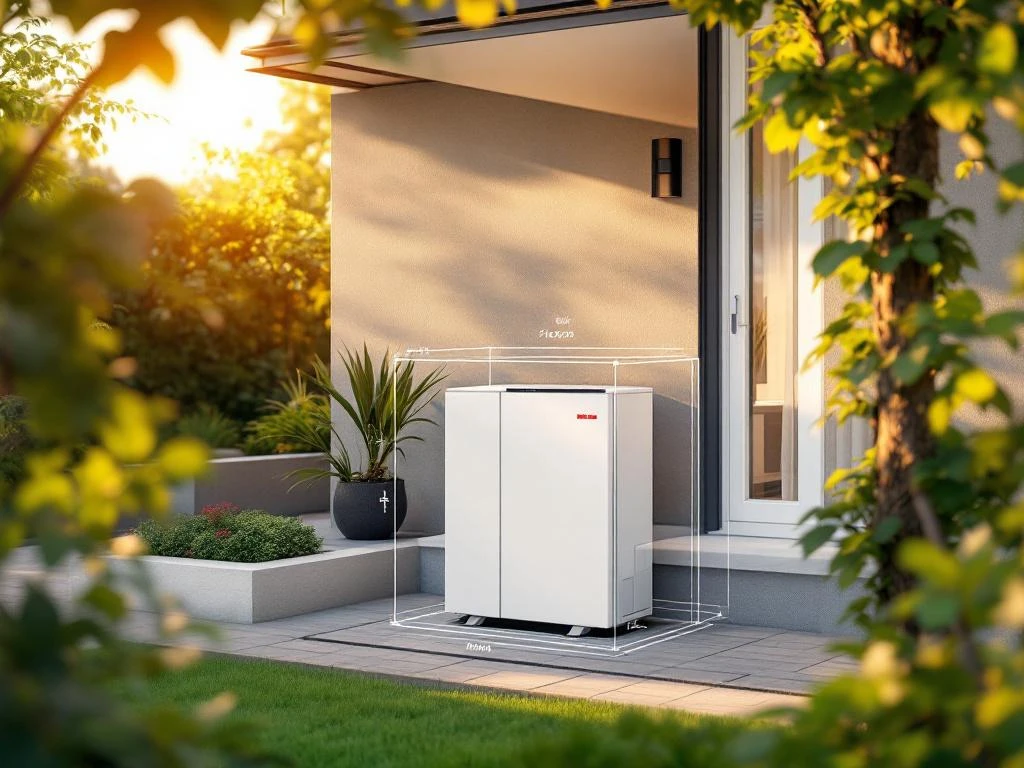 WeHeat warmtepomp in woontuinontwerp met optimale plaatsingsrichtlijnen en duurzame landschapsarchitectuur